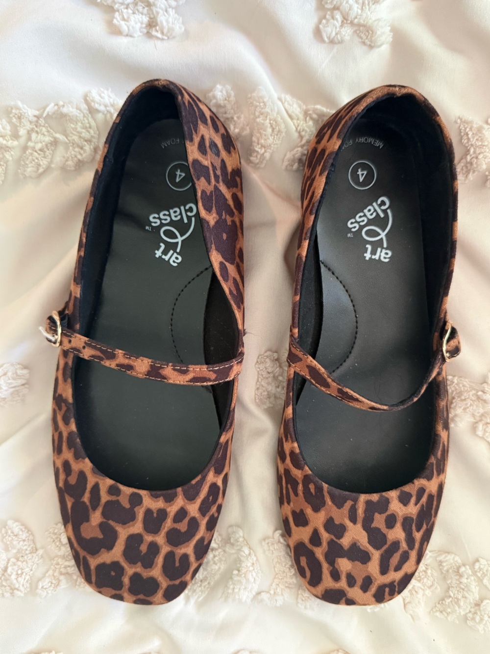 art class Leopard Print Mary Jane Flats in Brown and Black